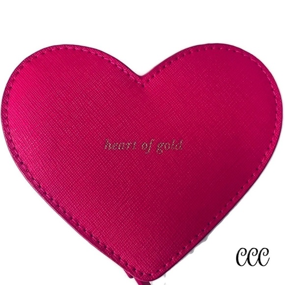 Kate Spade Heart of Gold Red Pink Coin Bag - Picture 3 of 16
